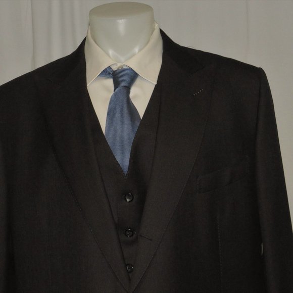 Tom Ford Fit B Regency Solid Charcoal Three Piece Three Roll Two Suit 50XL NWT - Picture 5 of 15